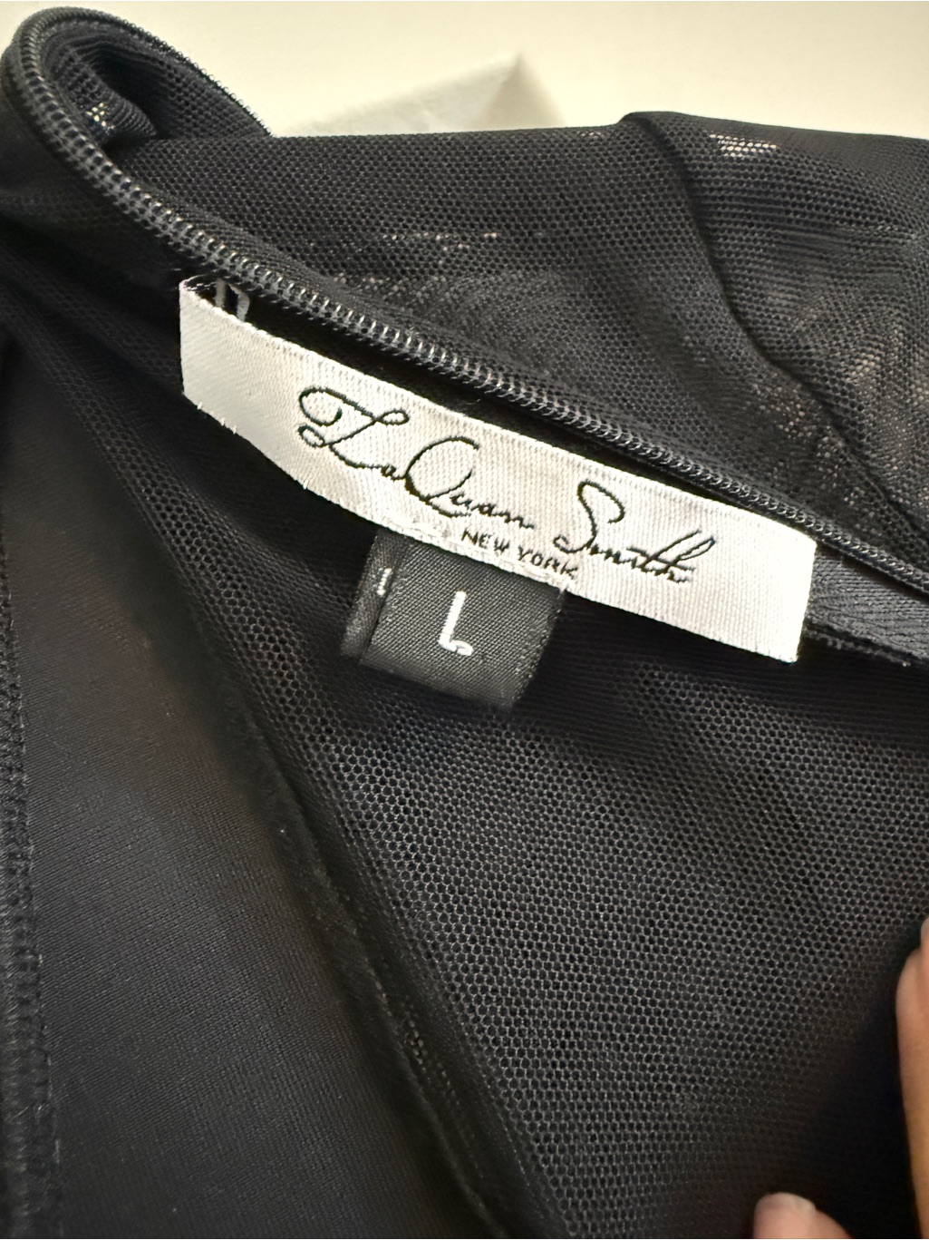 Laquan Smith Black Sheer Velvet Catsuit — image 8 of 8